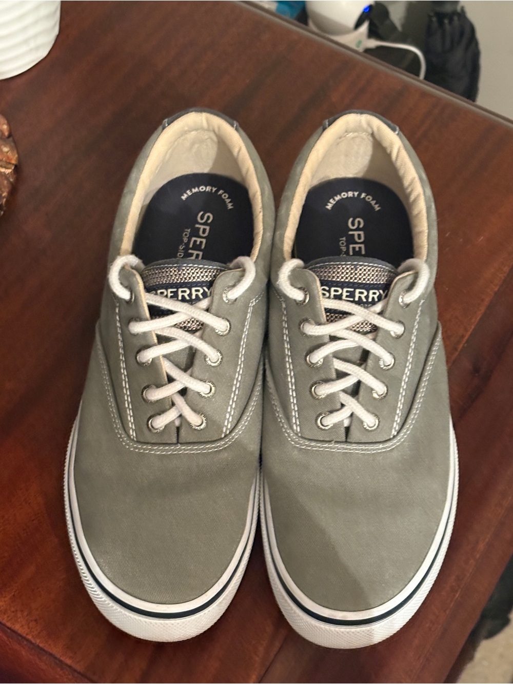 Sperry Men's Gray Canvas Boat Shoes~9.5    0023